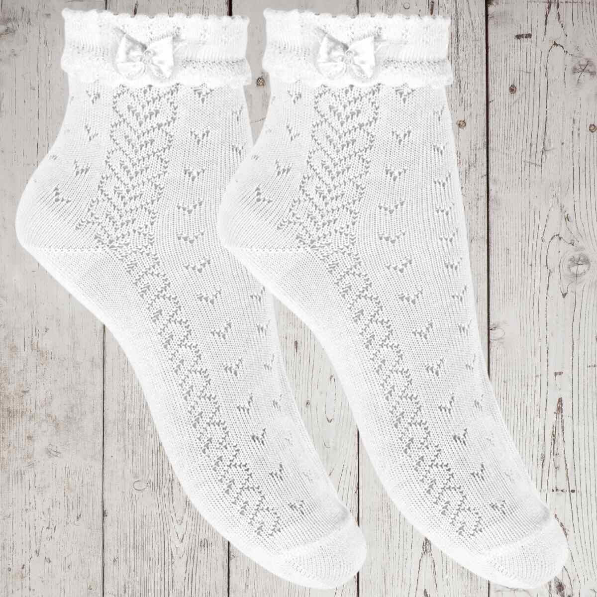 Calcetines Cortos Calados Ceremonia Blancos
