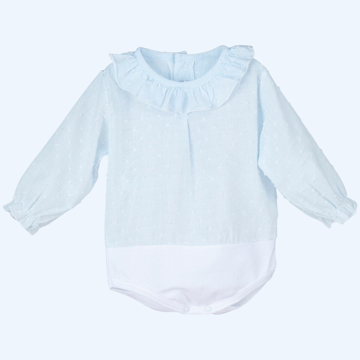 Body Camisa Plumeti Celeste