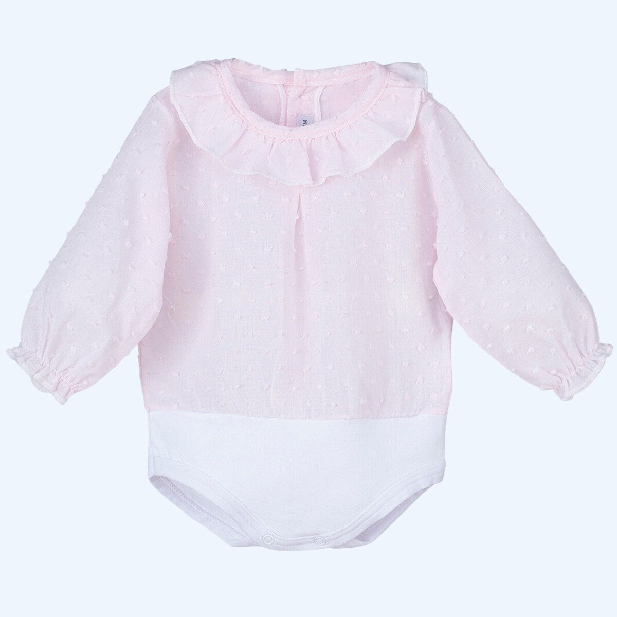 Body Camisa Plumeti Rosa Bebé