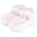 Escarpines Rosa Bebe y Blanco Tipo Merceditas