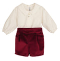 Conjunto Bermuda Terciopelo Granate