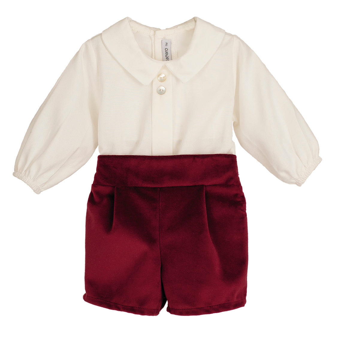Conjunto Bermuda Terciopelo Granate