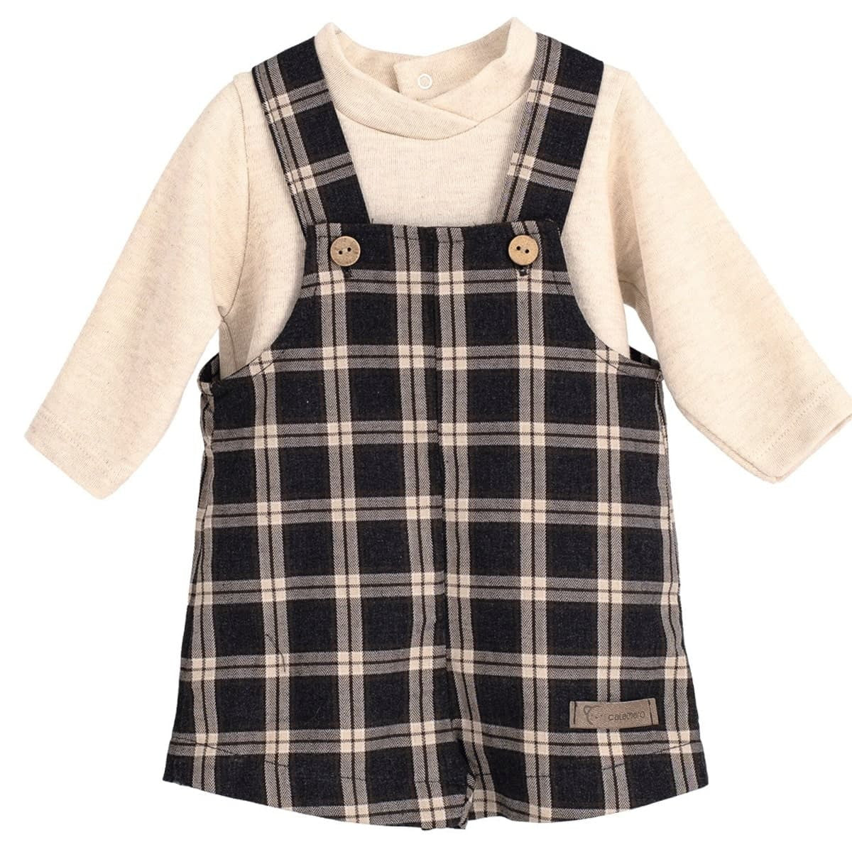 Conjunto Peto Gris Plomo y Beige Colección Tramontana