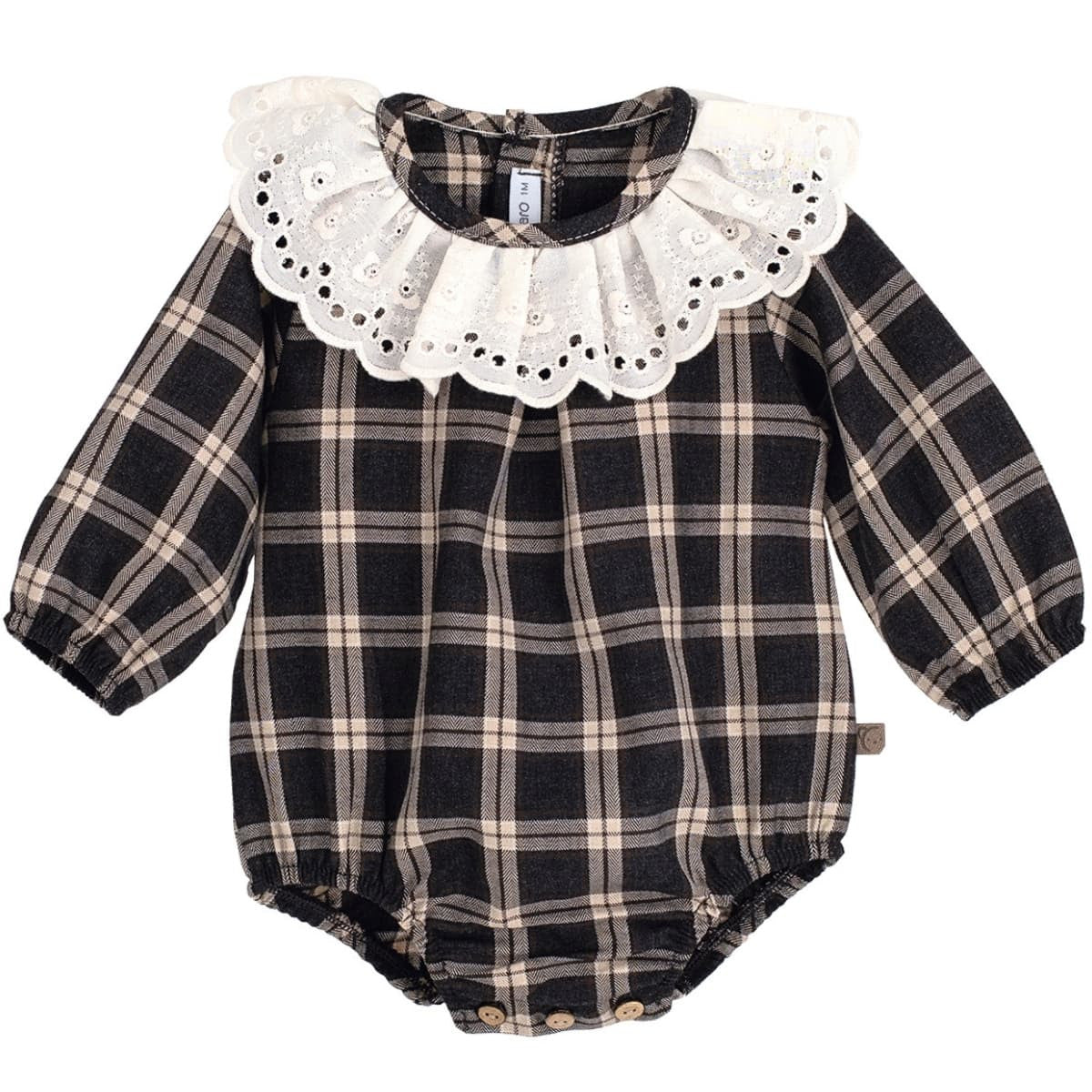 Pelele Cuadros Gris Plomo y Beige Colección Tramontana