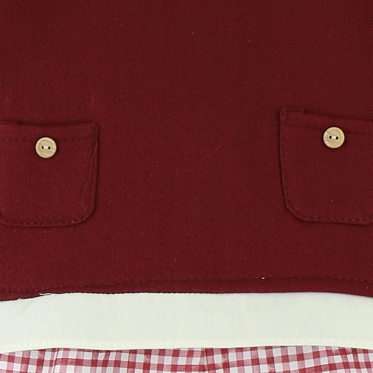 Conjunto Sueter Granate con Cuello Peter Pan y Short Vichy