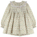 Vestido Laurel Entallado con Cuello Batista y Detalles en Lila