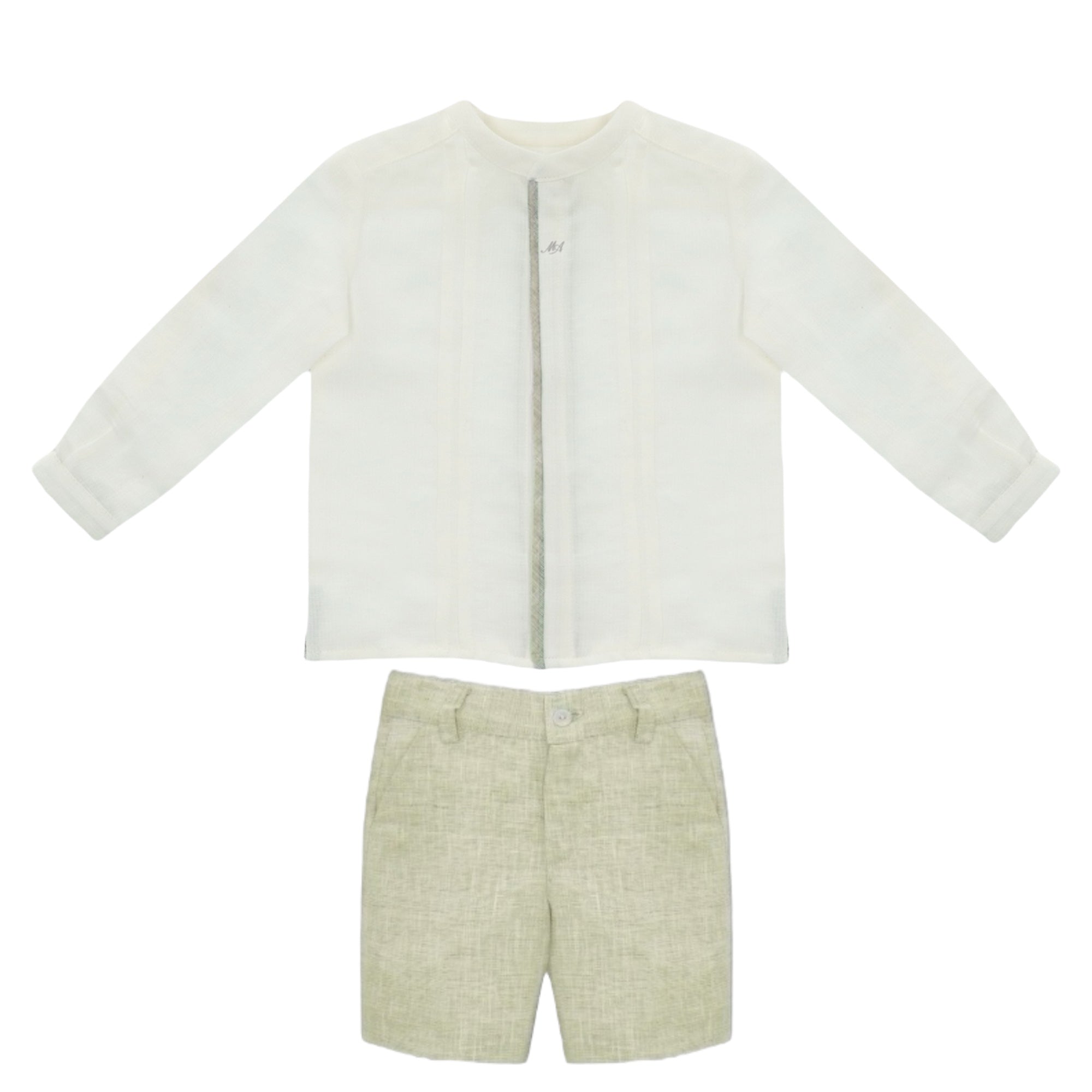 Conjunto Lino Bermuda Verde Claro