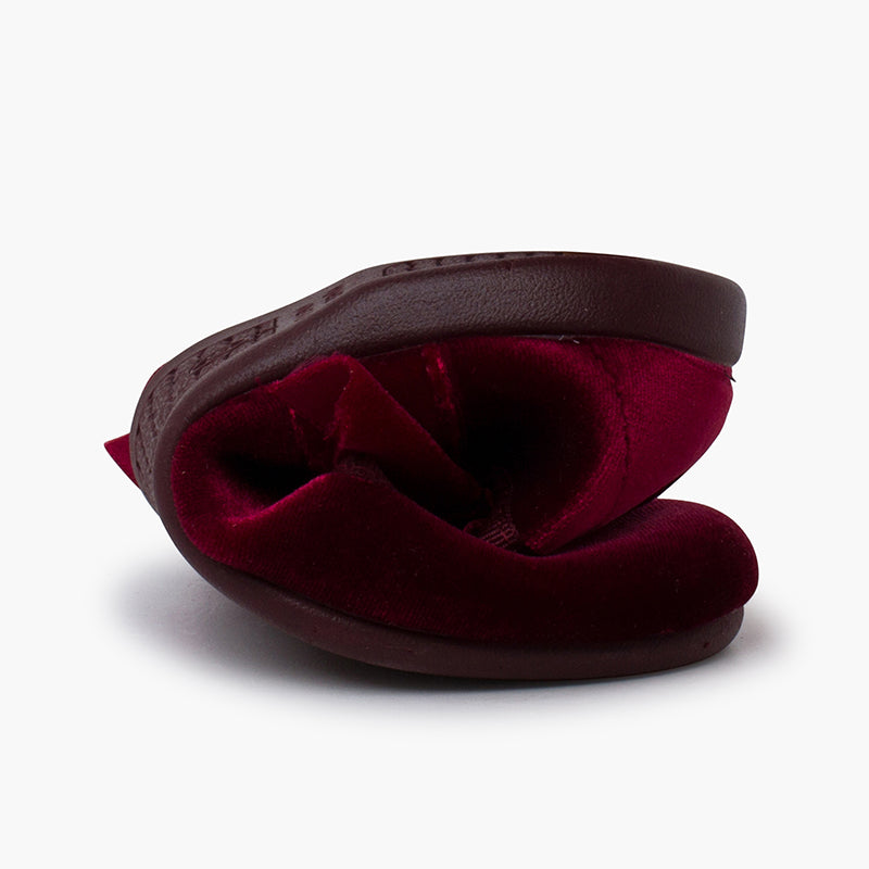 Merceditas Terciopelo con Lazo Burdeos