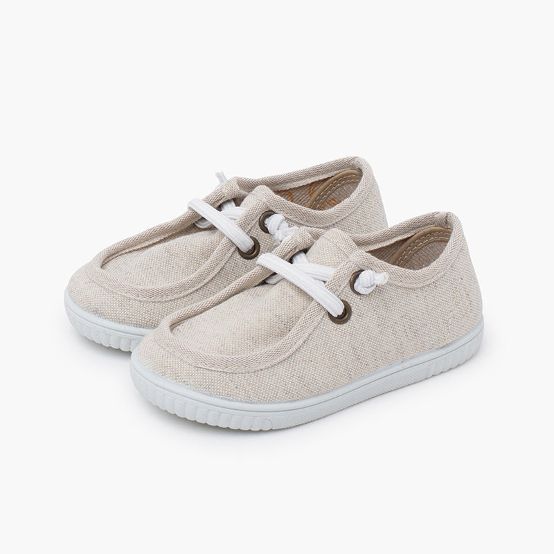 Nauticos con Suela Fina y Cordones Elásticos Piedra