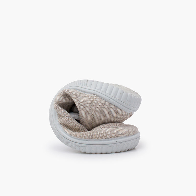 Nauticos con Suela Fina y Cordones Elásticos Piedra