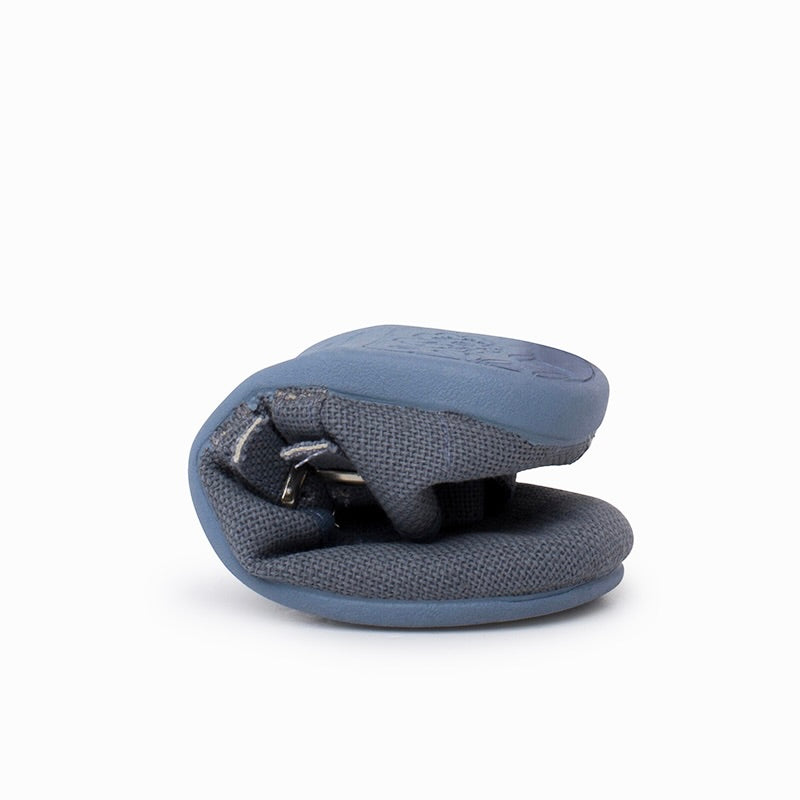 Mercedita de Lino Doble Hebilla Azul Indigo