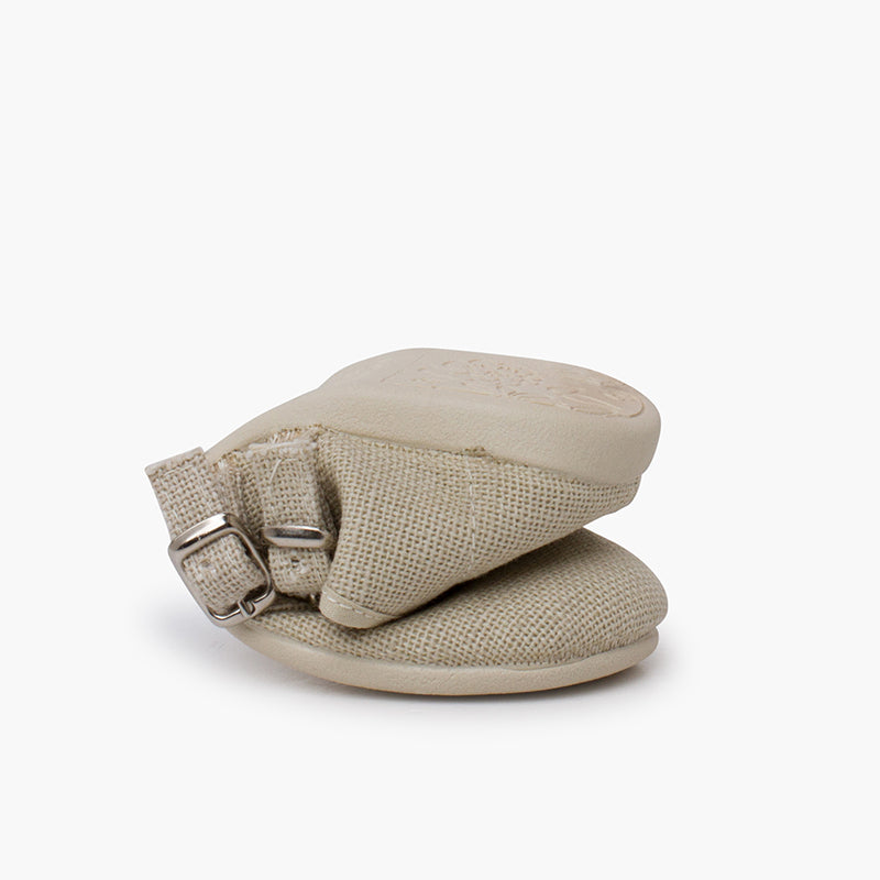 Mercedita de Lino Doble Hebilla Crudo