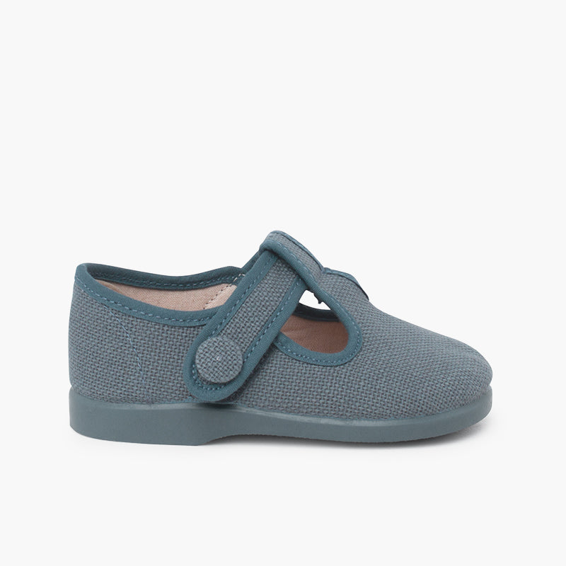 Pepito de Lino Indigo con Boton