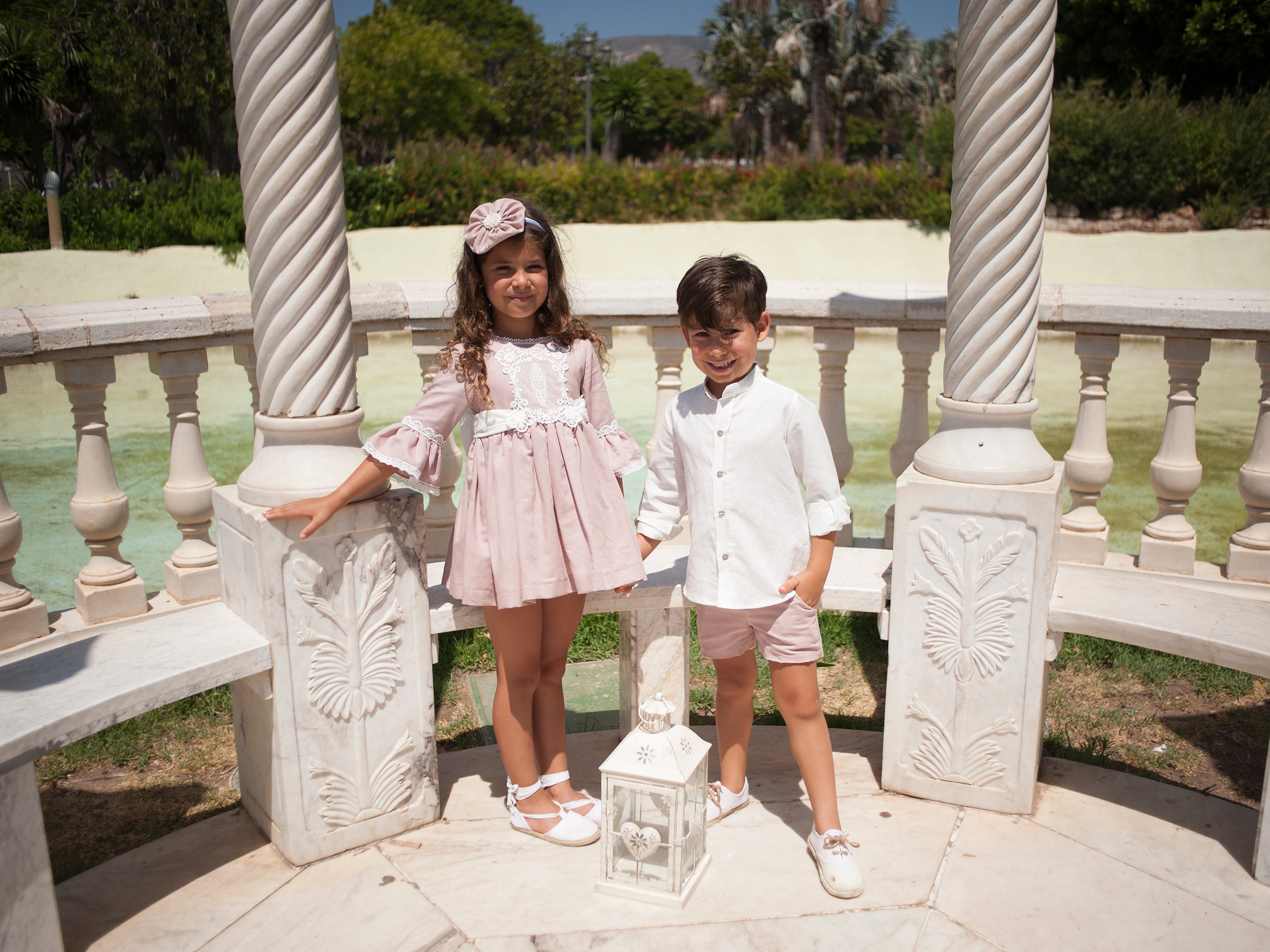 Vestido Talle Alto Rosa Palo con Encaje