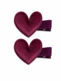 Par de Pinzas de Corazon Gamuza Morado