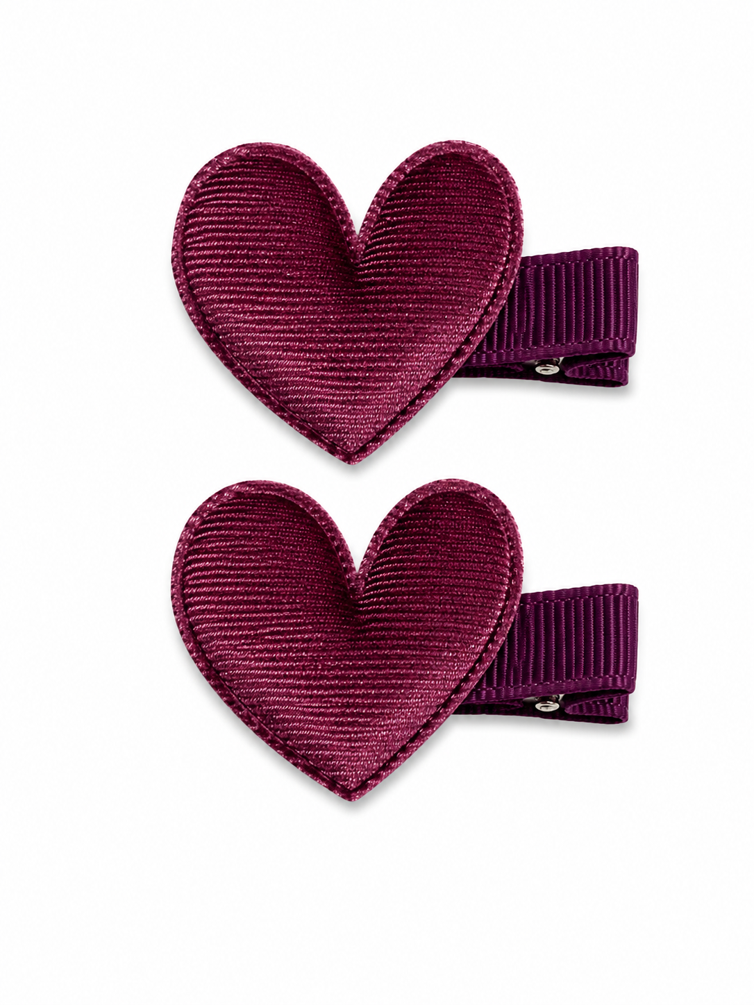 Par de Pinzas de Corazon Gamuza Morado