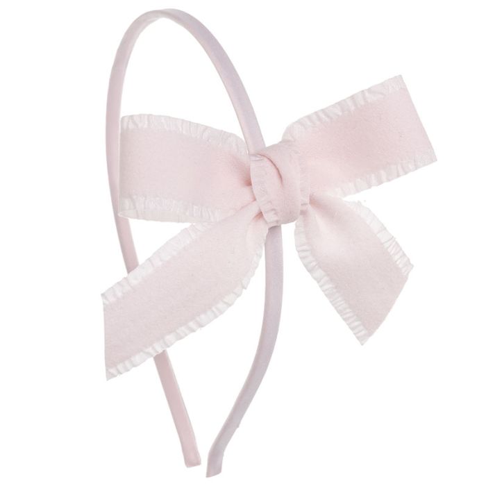 Diadema en Raso con Lazo Celia Rosa Bebe