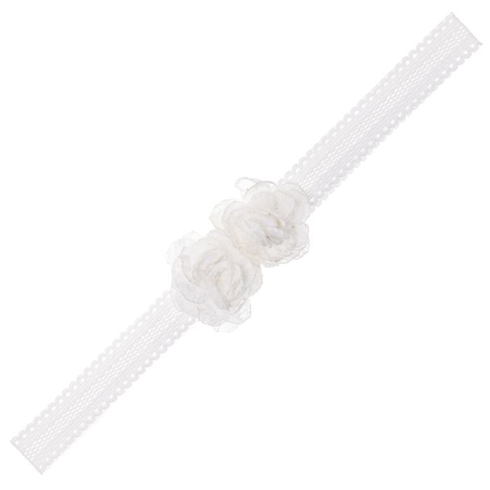 Cinta Elastica Calada con 2 Florecitas Blancas