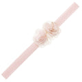 Cinta Elastica Calada con 2 Florecitas Rosa Bebe y Crema