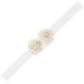 Cinta Elastica Calada con 2 Florecitas Crema