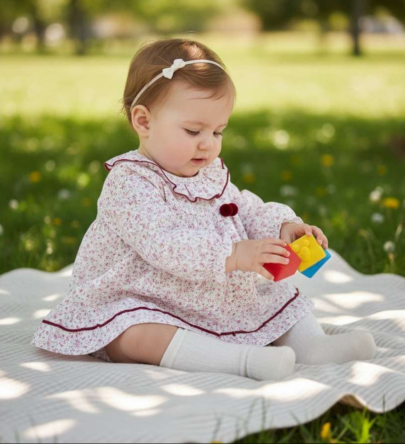 Vestido Estampado Floral Granate