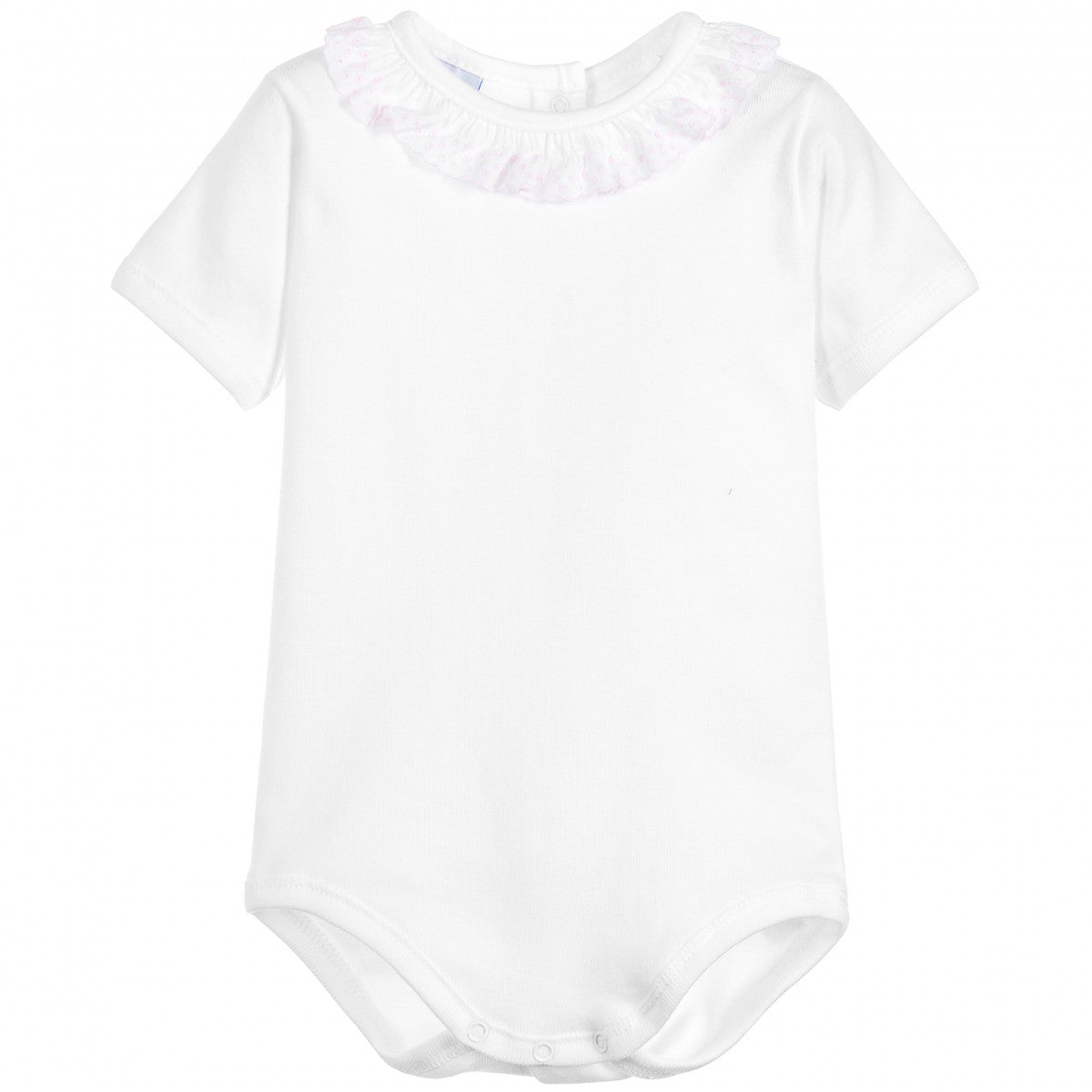 Body Manga Corta Cuello Batista con Rosado
