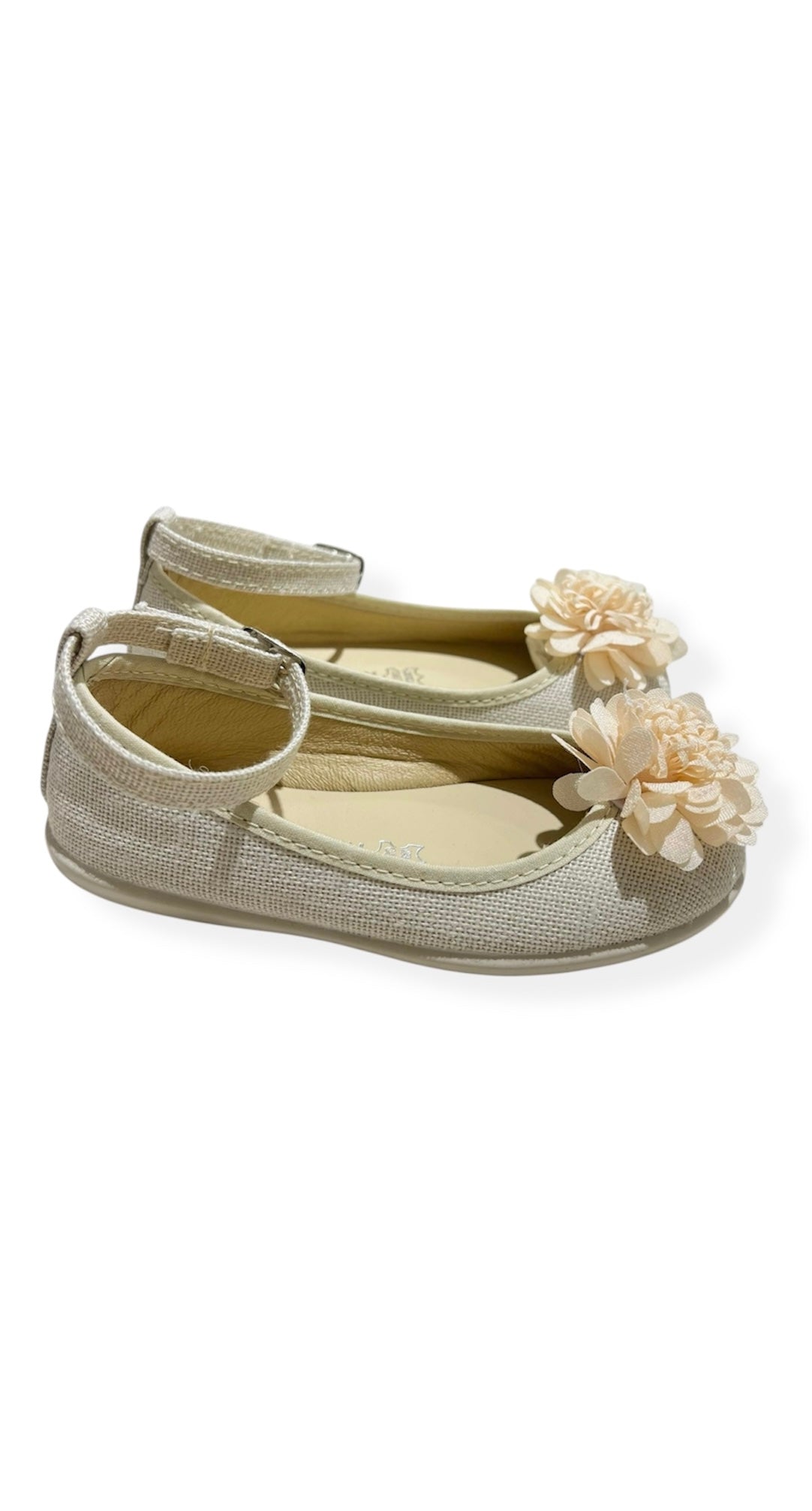 Merceditas de Lino Flor Beige