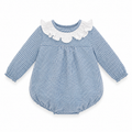 Pelele Azul de Cuadros con Cuello Colección Seda