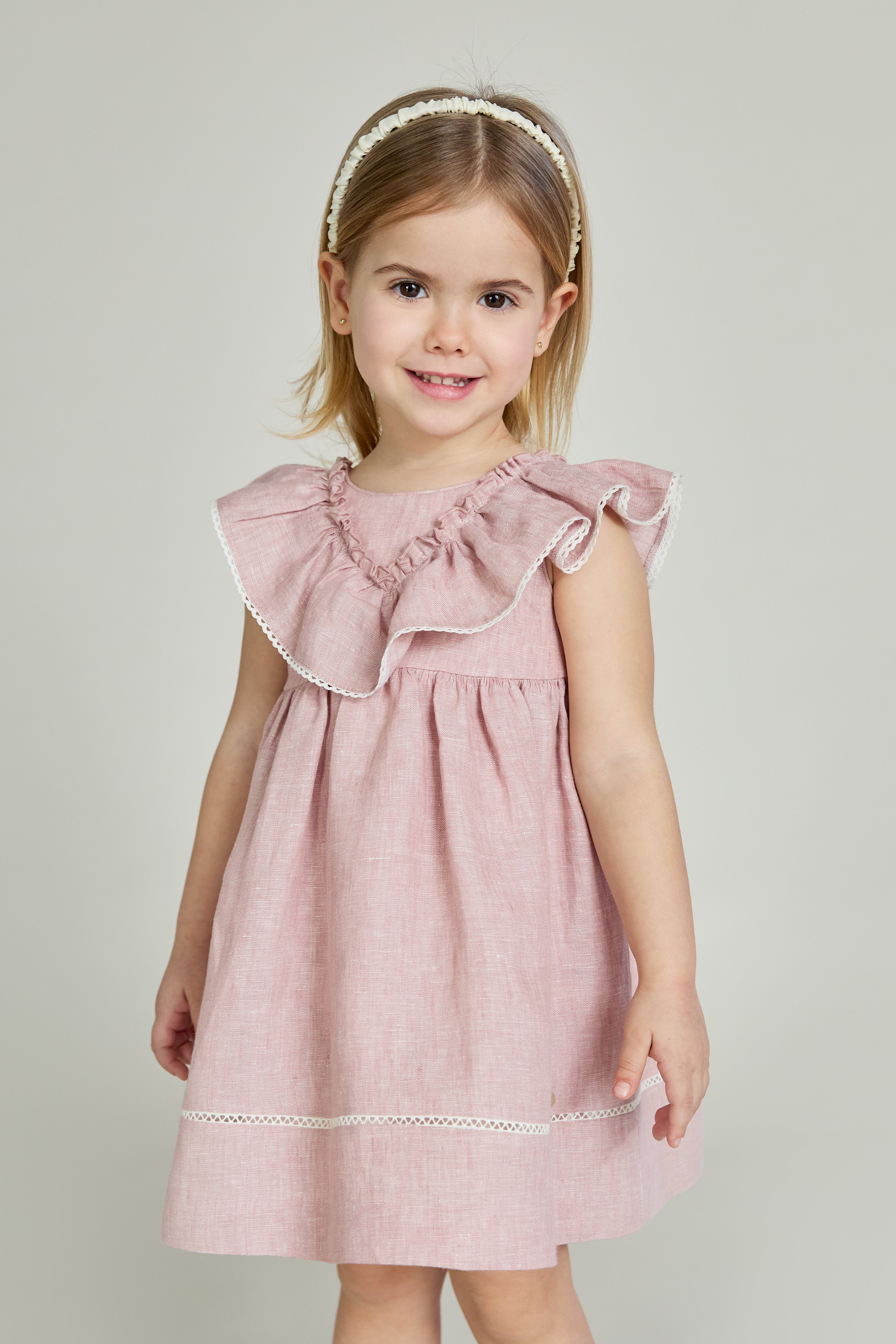 Vestido Siena de Lino en Rosa Empolvado