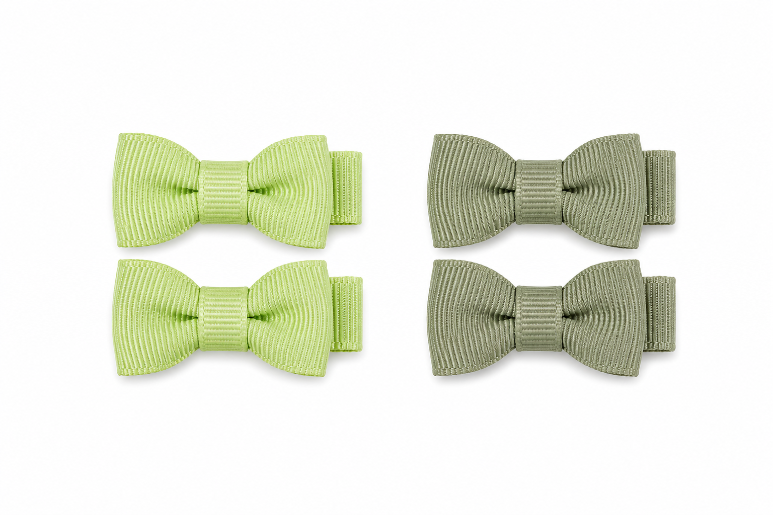 2 Mini Par de Pinzas Verde Oliva y Verde Pastel