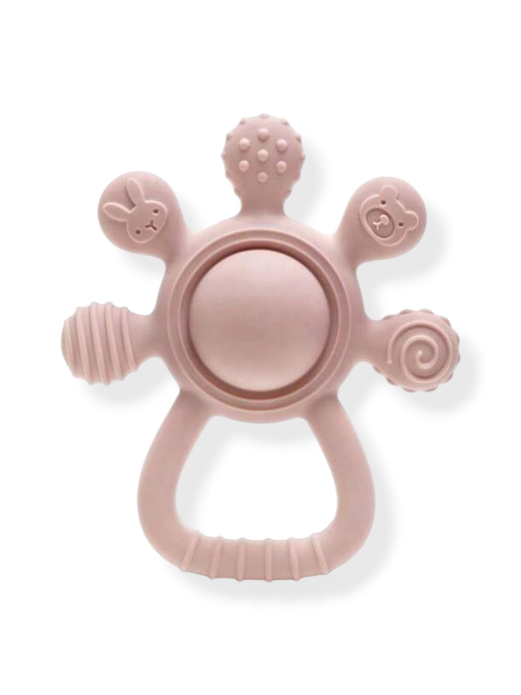 Mordedor Palma con Sonajero Rosa Palo