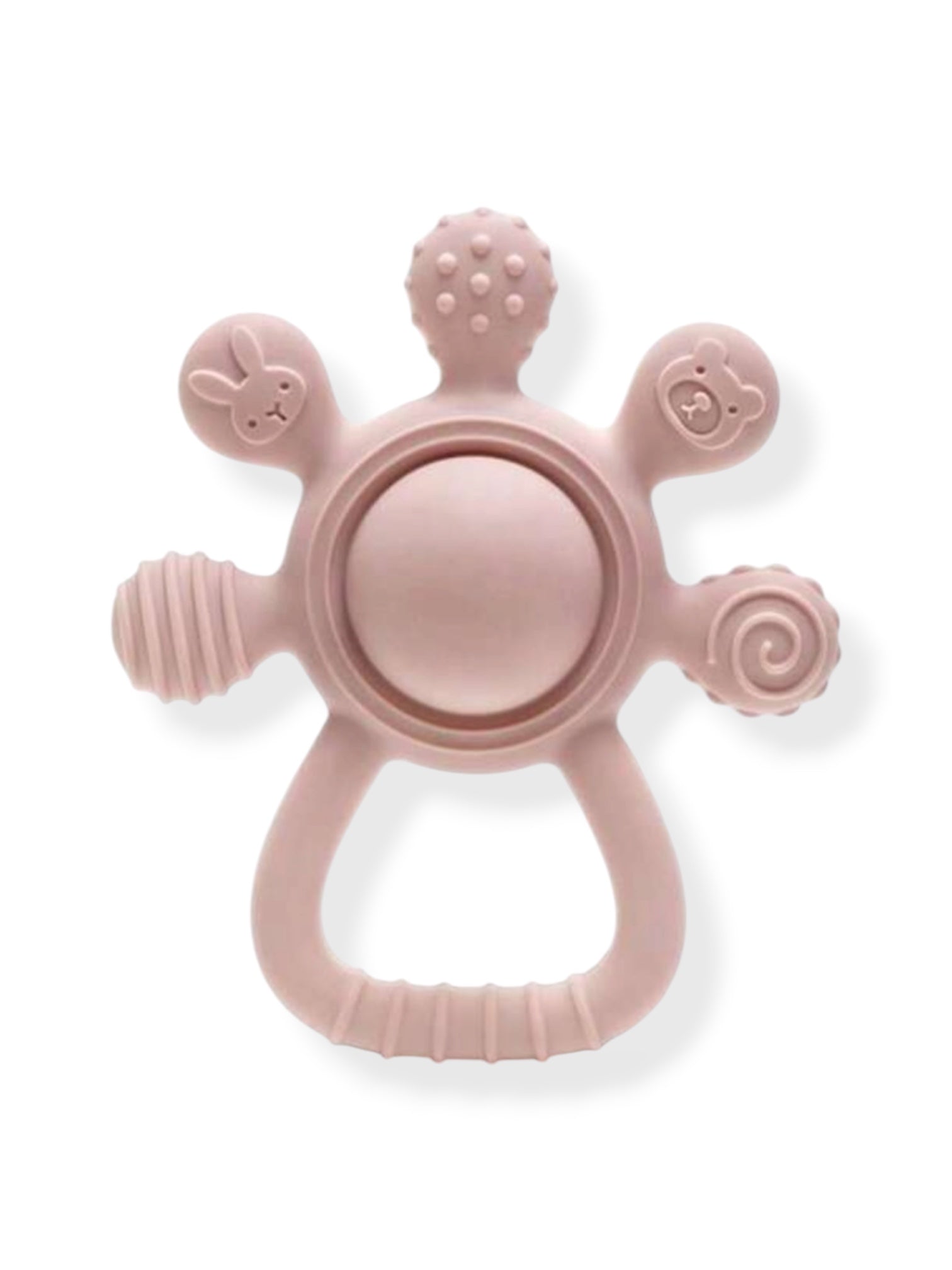 Mordedor Palma con Sonajero Rosa Palo