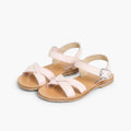 Sandalias Piel Cruzadas Rosa
