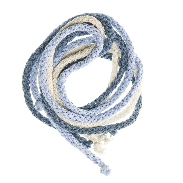 Tripack Cordones Algodón para Lazos Azul Celeste, Azul Francia y Crudo