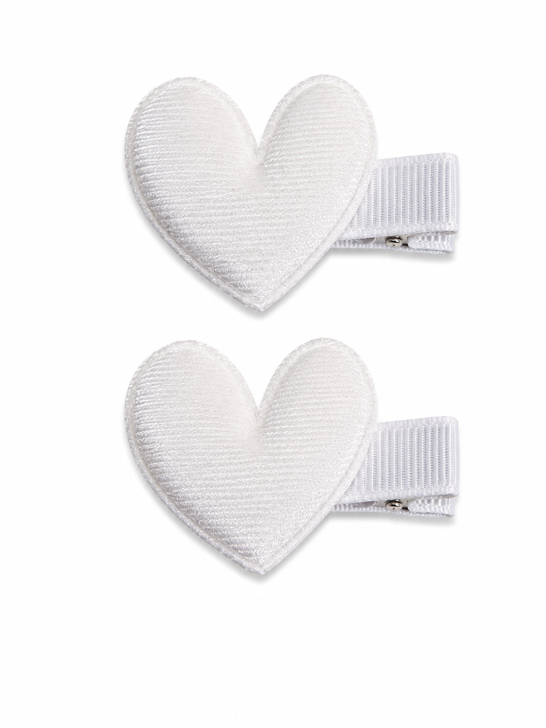 Par de Pinzas de Corazon Gamuza Blanco