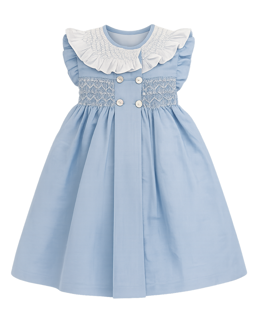 Vestido de Lino Nido Flowers Azul Cielo