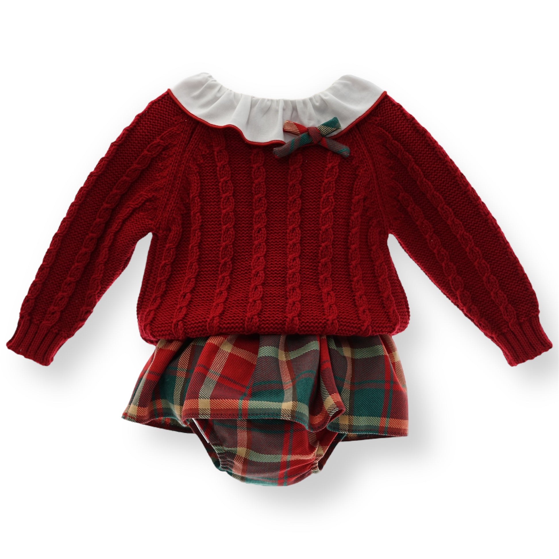 Conjunto Colección Tartan de Sueter y Cubre Pañal Tipo Falda