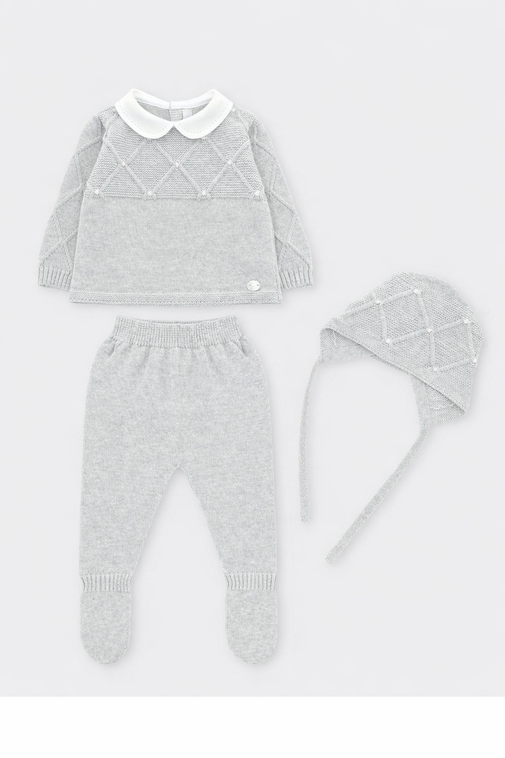 Conjunto Perle Rombos Gris Perla con Capota a Juego