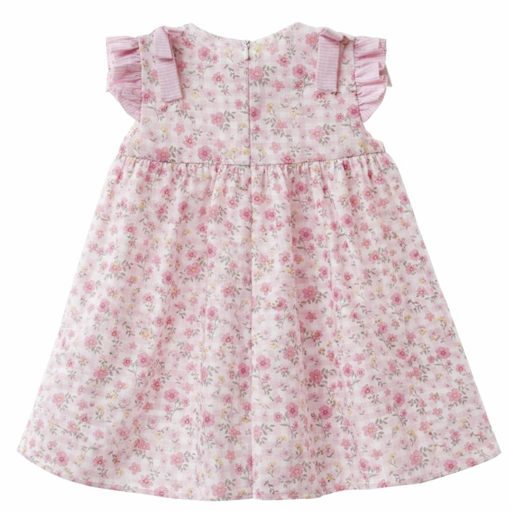 Vestido Nido de Abeja Vichy Rosa Pastel Colección Palma