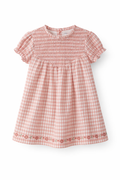 Vestido Manga Corta Cuadros Rosa Secreto