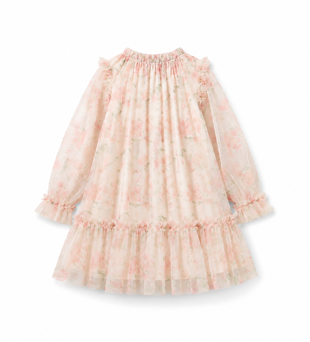 Vestido de Tul con Estampado de Flores