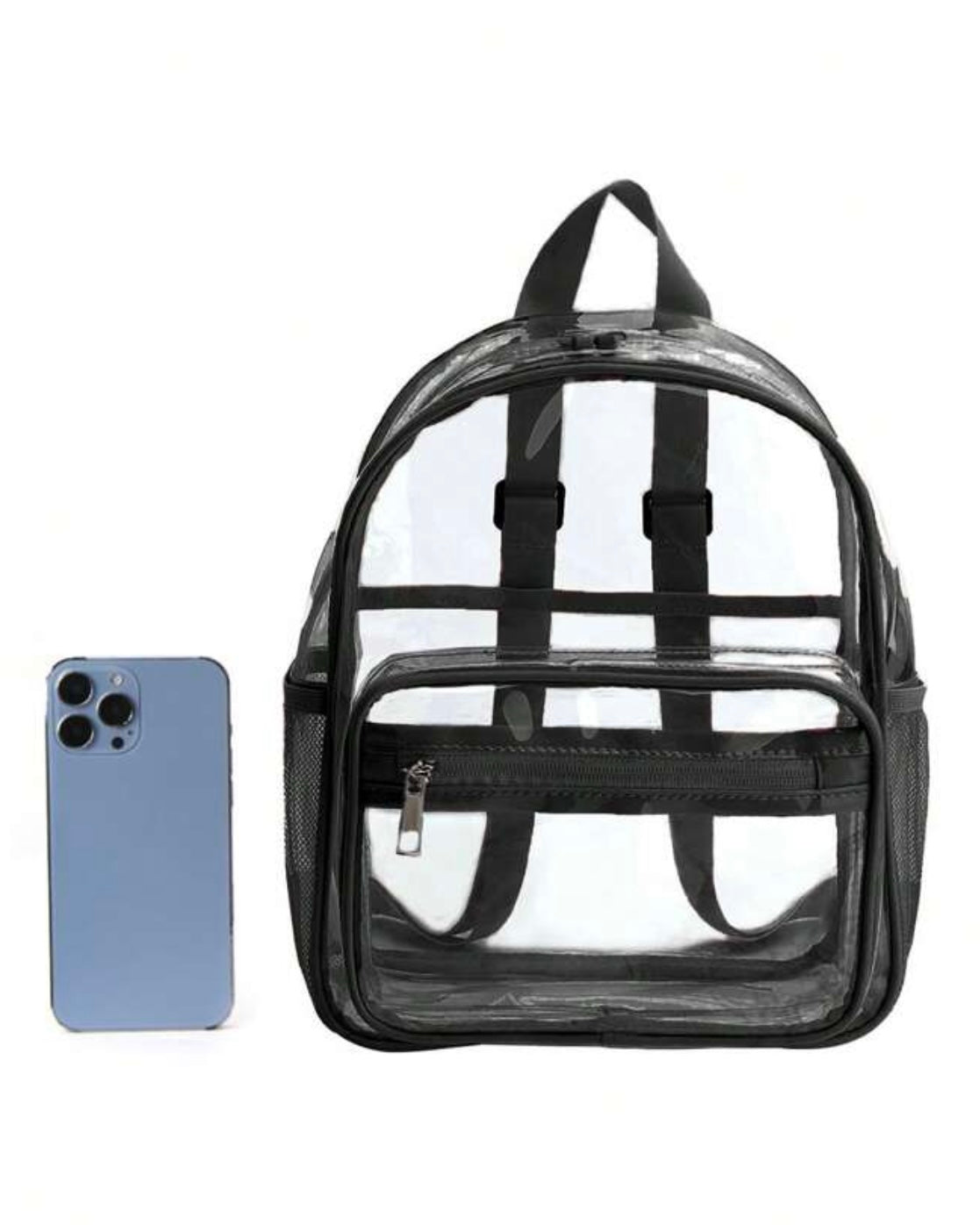 Mochila Transparente Detalles Negro