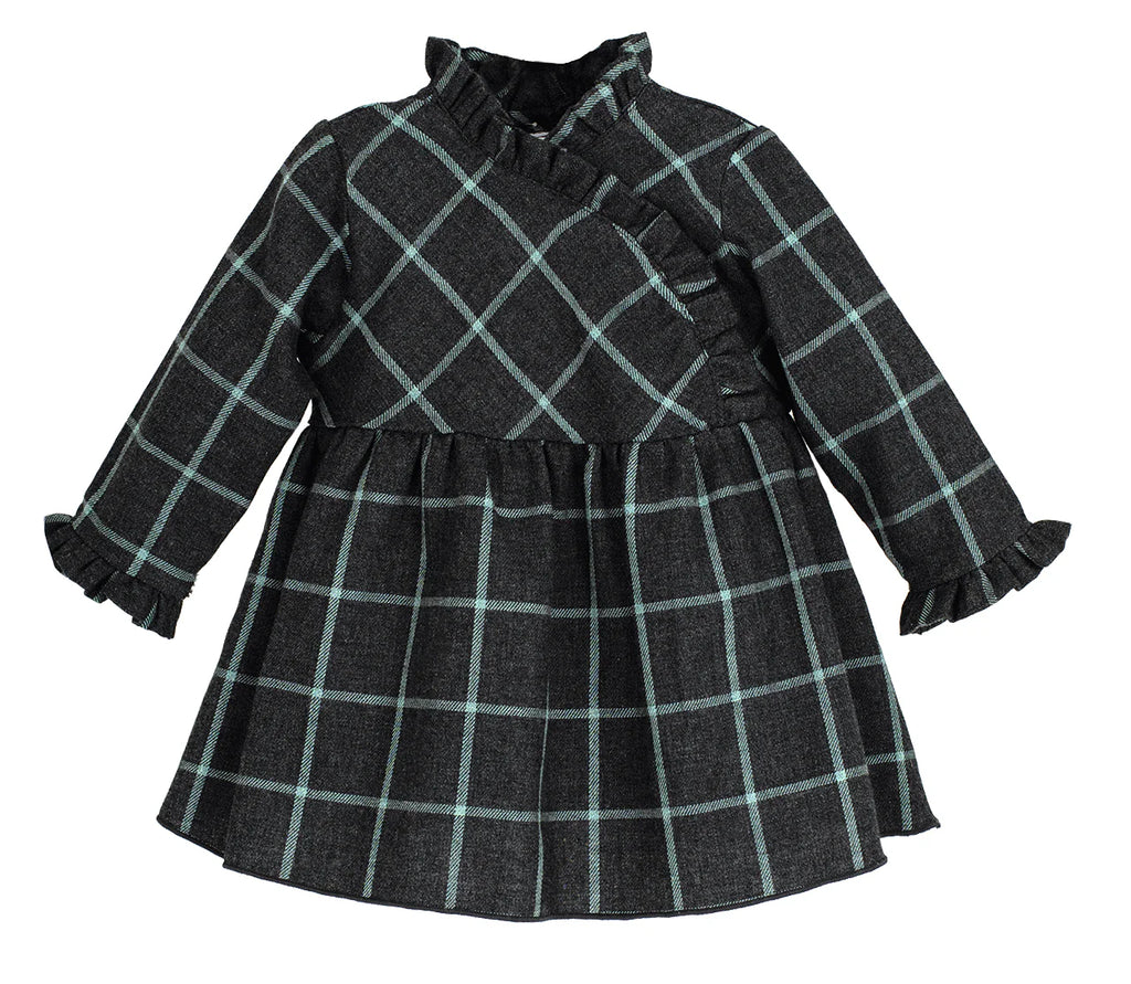 Vestido Gris Plomo de Cuadros Colección Zonda