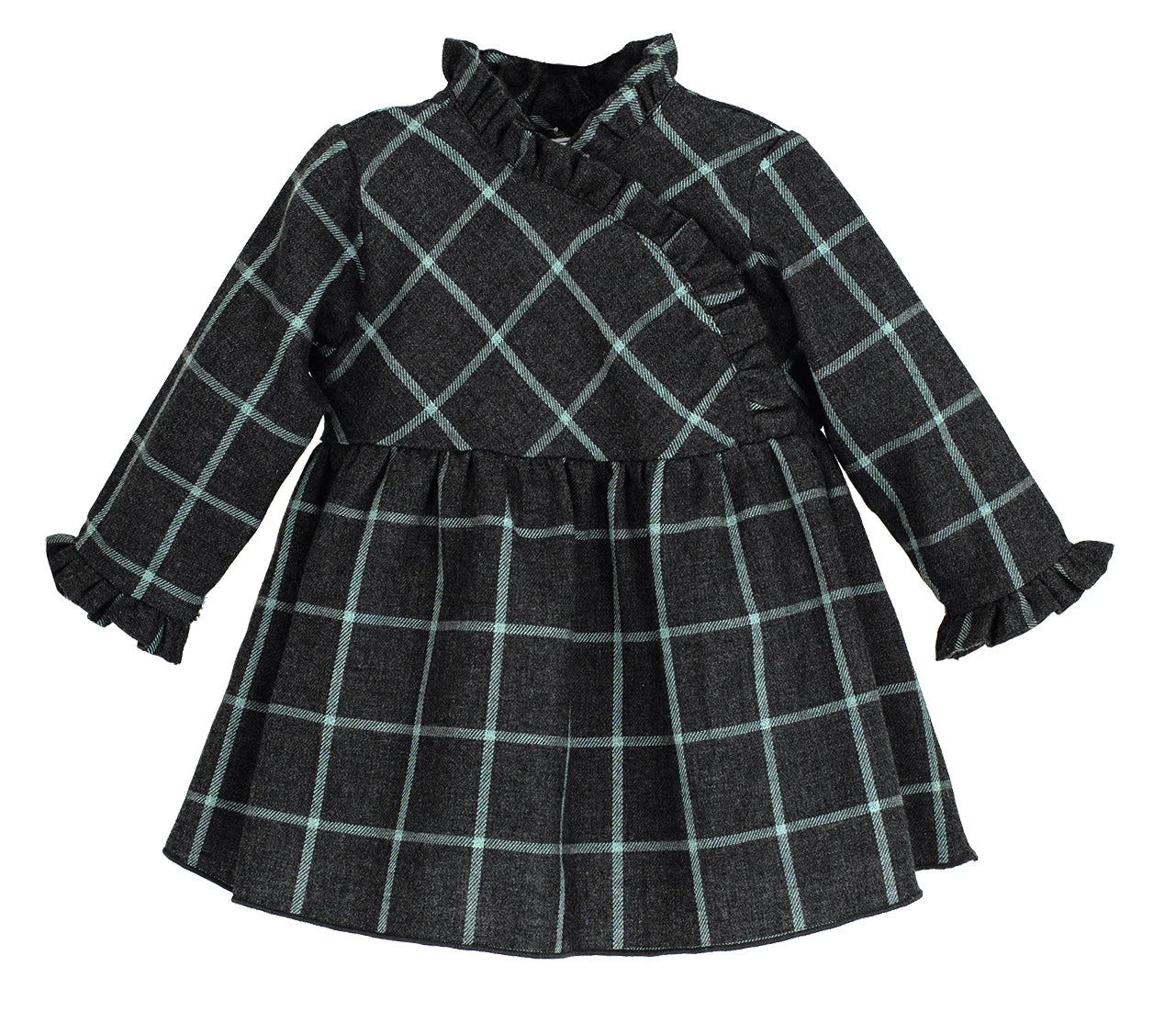 Vestido Gris Plomo de Cuadros Colección Zonda