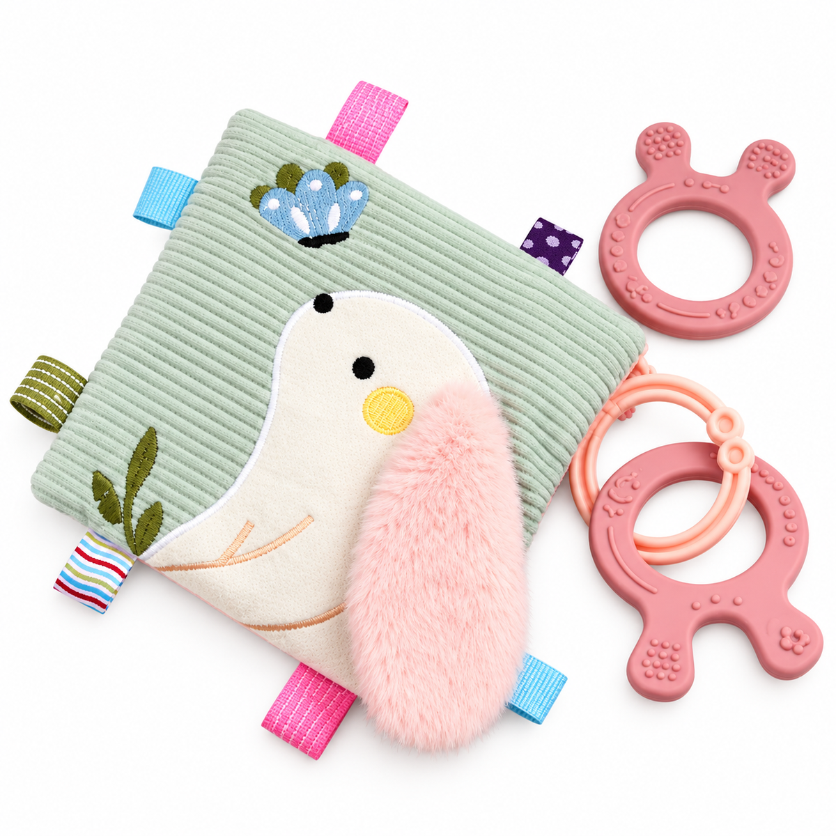 Libro Sensorial de Tela con Mordedor Para Bebe Conejito