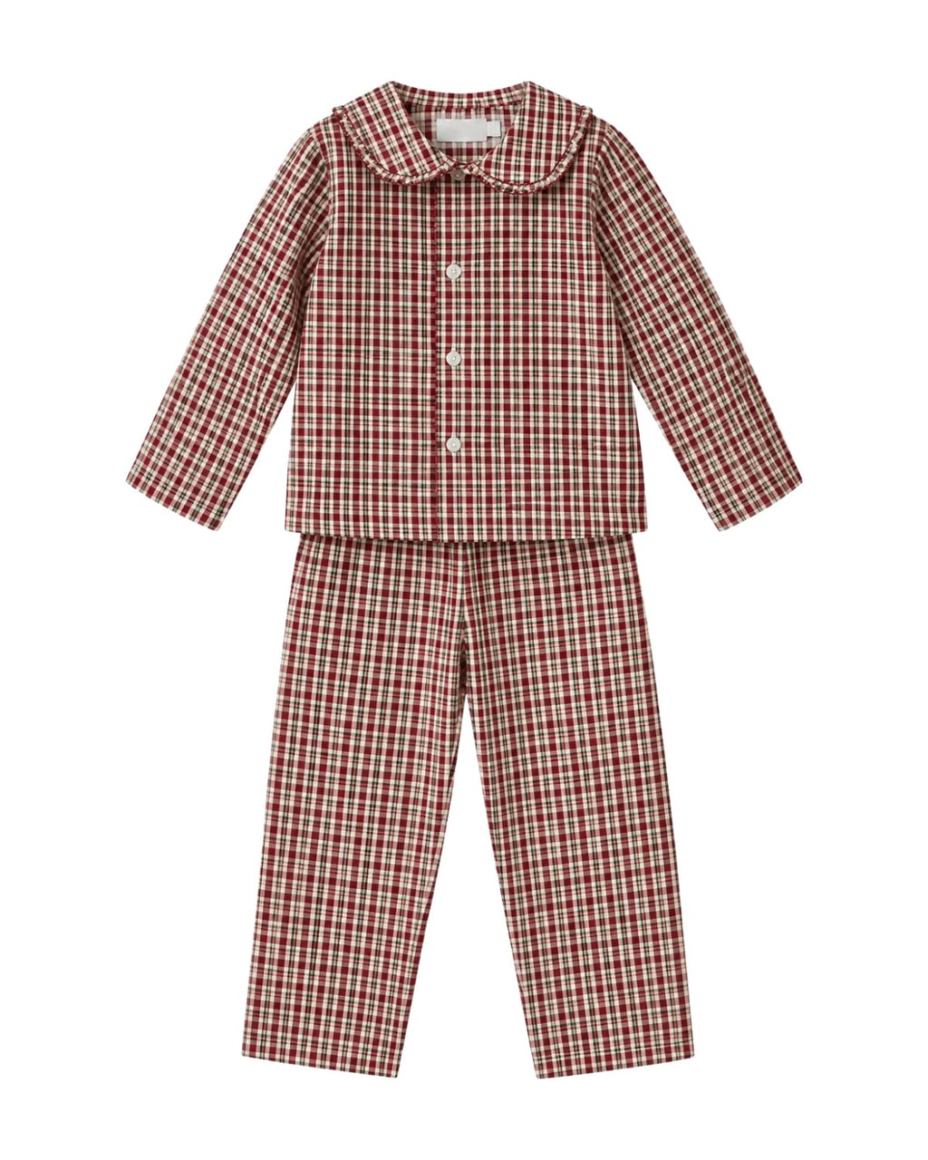 Pijama Niña Tartan con Cuello Peter Pan