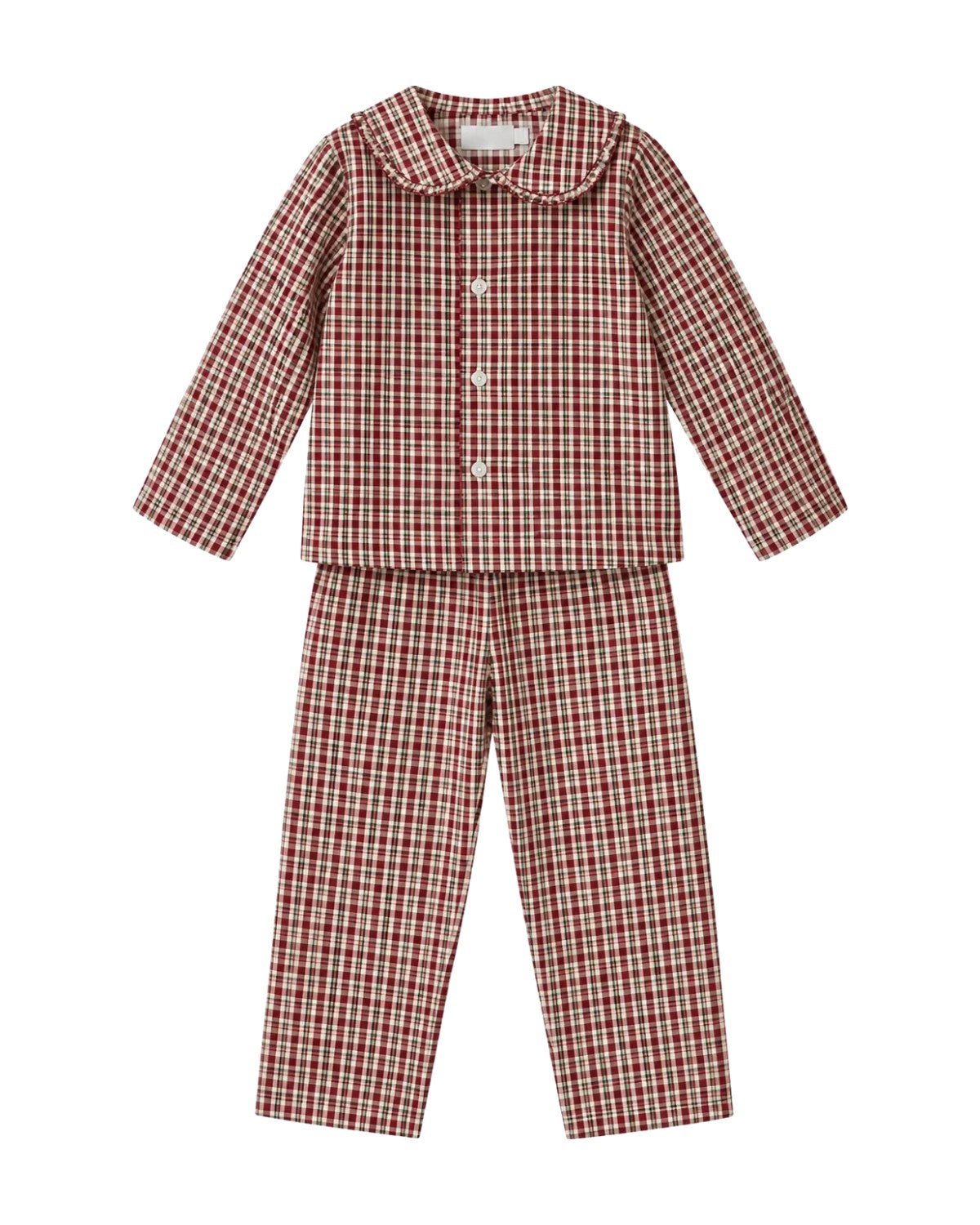 Pijama Niña Tartan con Cuello Peter Pan