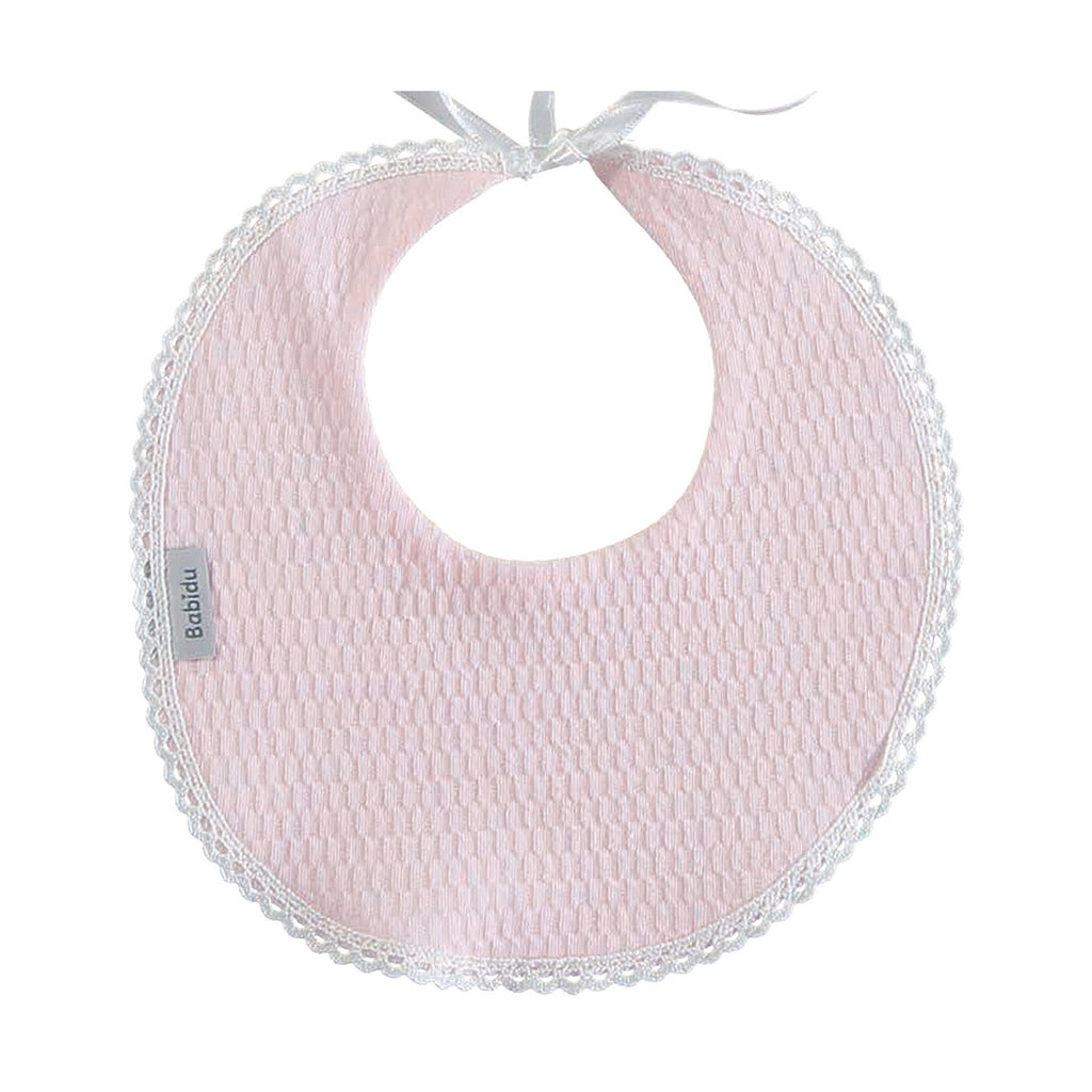 Babero Rosa Bebe con Cinta Bordada
