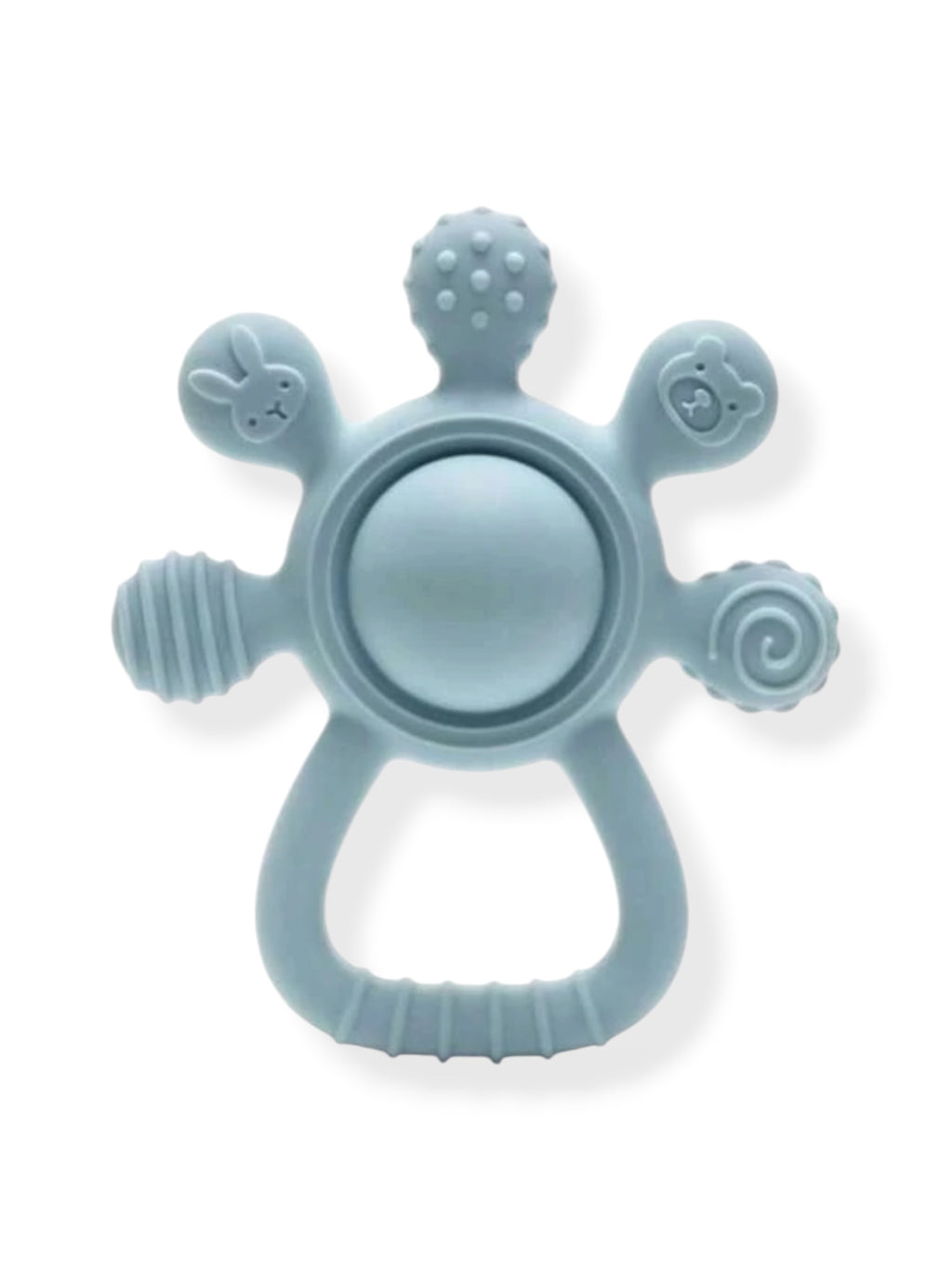 Mordedor Palma con Sonajero Azul Bebe