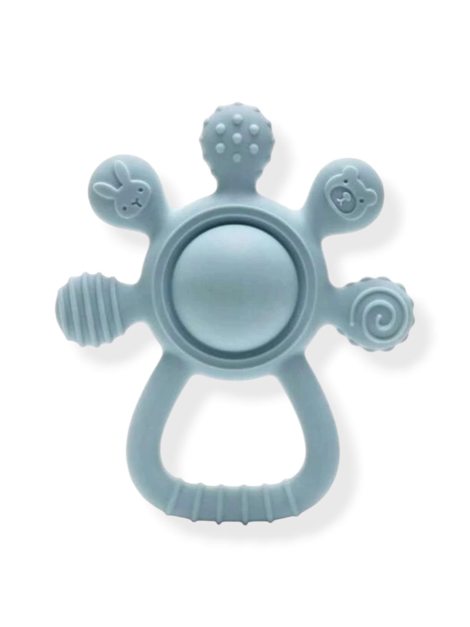 Mordedor Palma con Sonajero Azul Bebe